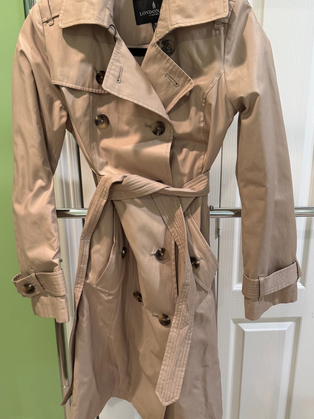 London Fog Classic Tan Trench Coat with Belt